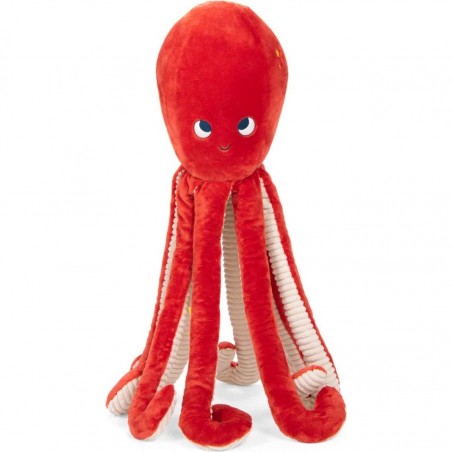 Peluche Géante Pieuvre rouge 80 cm - Les Aventures de Paulie - Moulin Roty