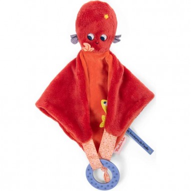 Doudou plat Pieuvre Paulie - Un doudou carré Les Aventures de Paulie - Moulin Roty