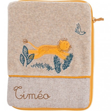 Protege carnet de santé Lion - Personnalisable - Sous Mon Baobab