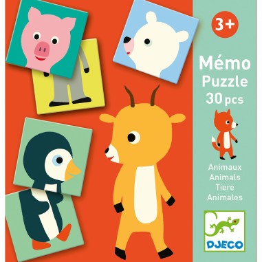 Mémo Puzzle - Animaux - Jeux de société Enfants - Djeco