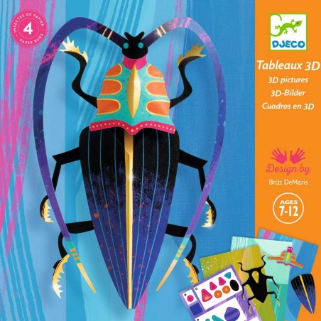 Tableaux 3D Paper bugs - Collage et assemblage insectes - Djeco