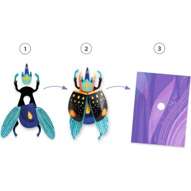 Tableaux 3D Paper bugs - Collage et assemblage insectes - Djeco