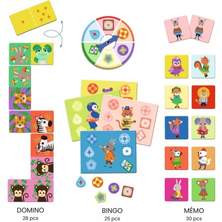 Bingo mémo domino Les p'tits copains - Djeco