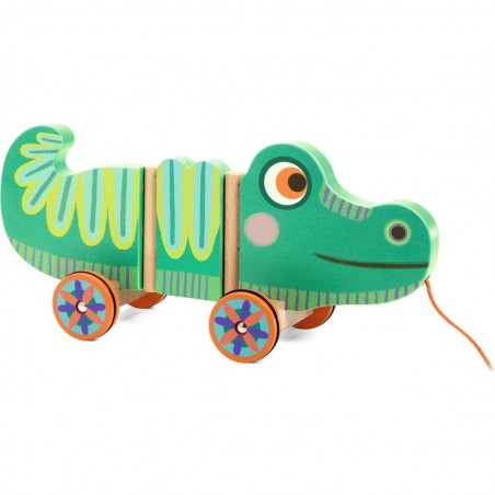 Jouet à tirer Crocodile Edgar - Jouet d'éveil en bois - Djeco