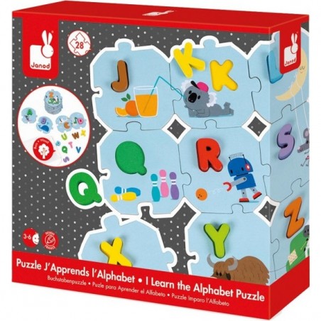Puzzle 28 pièces : j'apprends l'alphabet - janod - Juratoys