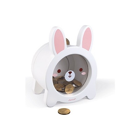 Tirelire Lapin - Tirelire en bois - Janod - Juratoys