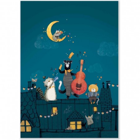Affiche Une nuit sous les toits Les Moustaches - Moulin Roty