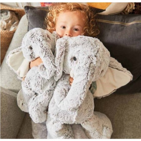 Peluche éléphant Noa gris prestige - Rouge - Kaloo