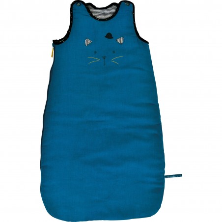 Gigoteuse bleue 70 cm "Les moustaches" - Les Moustaches