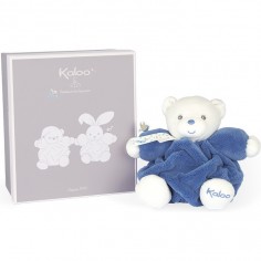 Doudou Patapouf ourson bleu océan petit - Plume - Kaloo