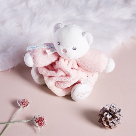 Doudou ours rose - Peluche ours moelleuse - Kaloo