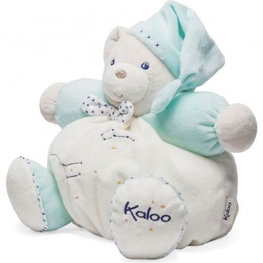 Kaloo Petite Etoile Doudou patapouf ours turquoise blanc 25 cm