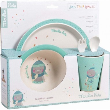 Set vaisselle bleue les jolis trop beaux - Moulin Roty Set vaisselle bleue les jolis trop beaux - Moulin Roty