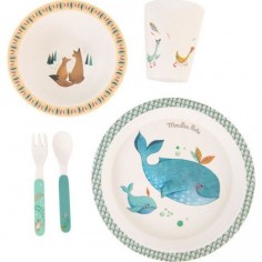Set vaisselle Moulin Roty en bambou - Le Voyage d'Olga 2