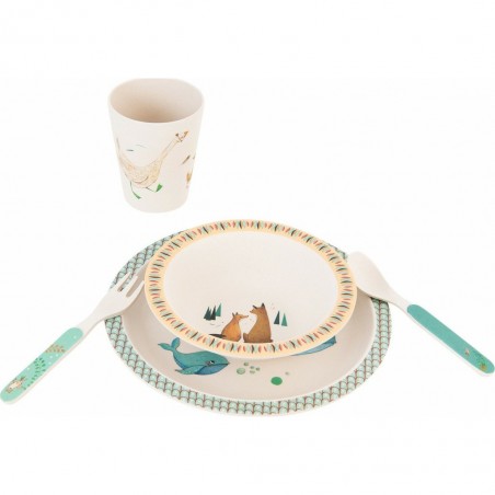 Set vaisselle Moulin Roty en bambou - Le Voyage d'Olga
