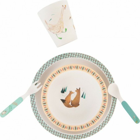 Set vaisselle Moulin Roty en bambou - Le Voyage d'Olga