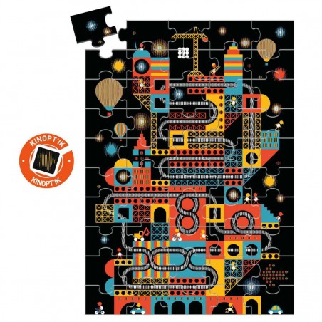 Wizzy Puzzle La ville animée 100 pièces - Djeco