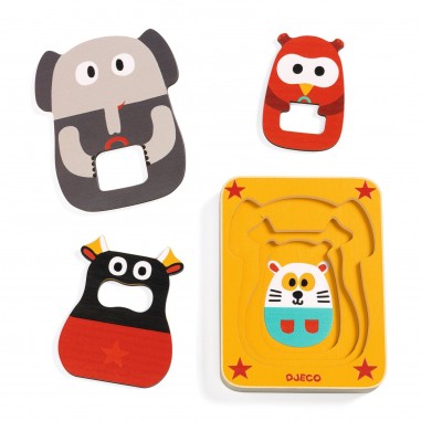 Puzzles en bois - Leo & Co - Puzzles en bois - Puzzles en bois - Jouets pour les petits - Djeco