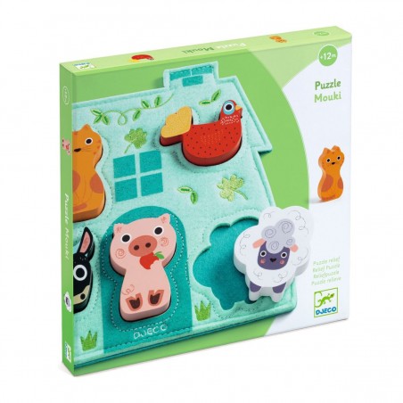 Puzzles bois relief Mouki - Djeco