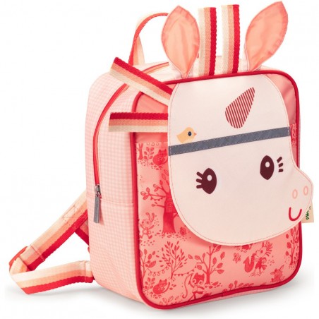 Sac à dos rose et blanc avec les jolies oreilles de Lena la licorne - Lilliputiens