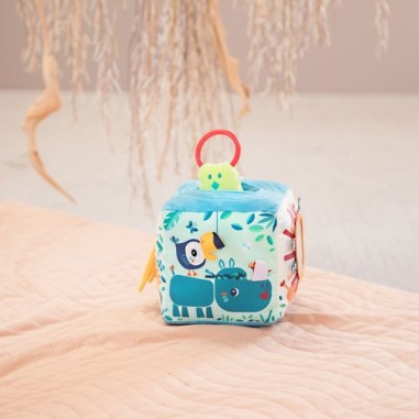 Cube d'activités en tissu avec boîtier musical retirable - Lilliputiens