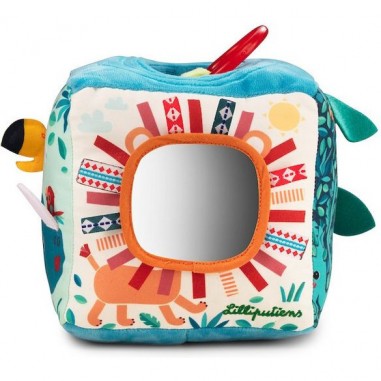 Cube d'activités en tissu avec boîtier musical retirable - Lilliputiens
