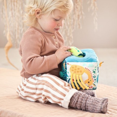 Cube d'activités en tissu avec boîtier musical retirable - Lilliputiens