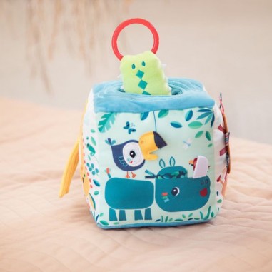 Cube d'activités en tissu avec boîtier musical retirable - Lilliputiens