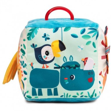 Cube d'activités en tissu avec boîtier musical retirable - Lilliputiens