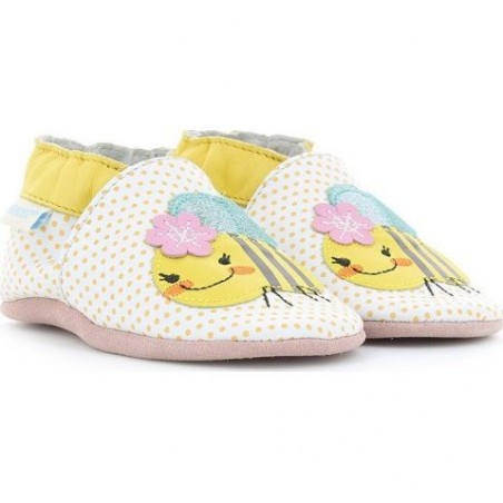 Bee Z Jaune - Chaussons semelle souple Fille