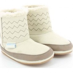 Chaussons bottines fourrés en cuir nubuck - Robeez