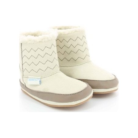 Chaussons bottines fourrés en cuir nubuck