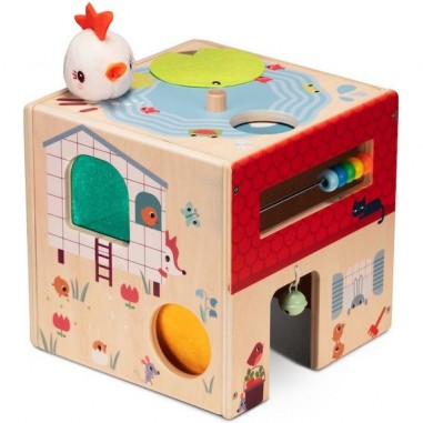 Cube en bois sur le thème de la ferme - Lilliputiens