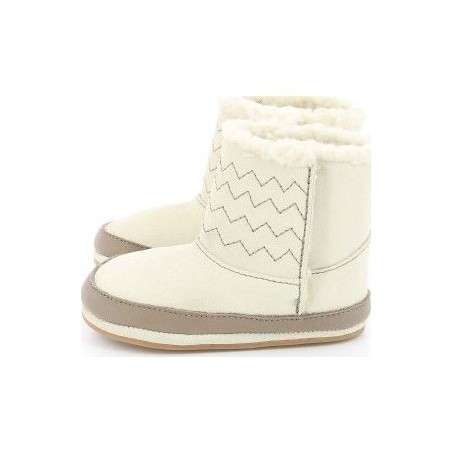 Chaussons bottines fourrés en cuir nubuck