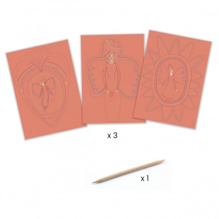 Tableaux à gratter Anges - Un jeu - Djeco