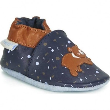 Chaussons en cuir souple Game Run Marine