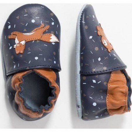 Chaussons en cuir souple Game Run Marine
