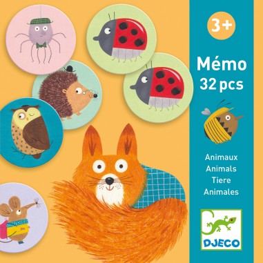 Mémo animaux couleur 32 pièces - jeu éducatif enfant - Djeco