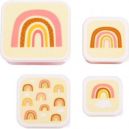 4 boites à goûter Arc en ciel - Lunch box pour enfant - A Little Lovely Company