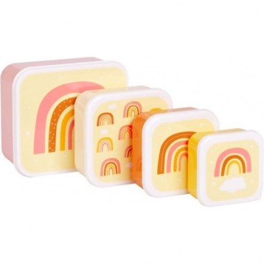 4 boites à goûter Arc en ciel - Lunch box pour enfant - A Little Lovely Company
