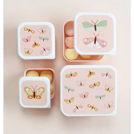 4 boites à goûter Papillons - Lunch box - A Little Lovely Company