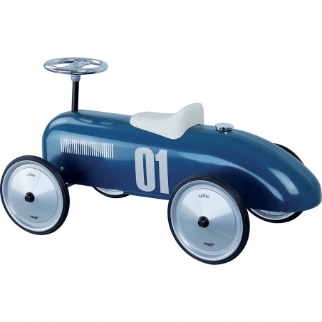 Porteur voiture vintage bleu pétrole - Liv gratuite - Vilac