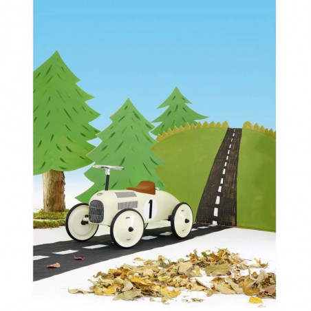 Porteur voiture vintage blanc crème - Liv gratuite - Vilac