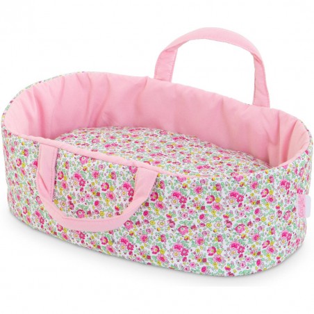 Accessoire pour mon premier poupon Corolle 30cm : couffin fleuri rose