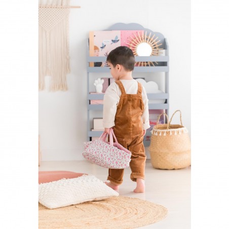Accessoire pour mon premier poupon Corolle 30cm : couffin fleuri rose