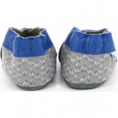 Chaussons souples Nuts Gris Bleu Klein - Robeez Chaussons souples Nuts Gris Bleu Klein - Robeez
