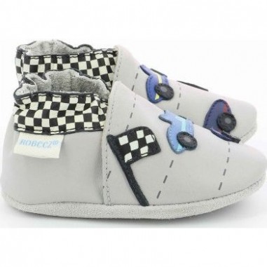 Chaussons souples en cuir Retro Racing - Robeez Chaussons souples en cuir Retro Racing - Robeez
