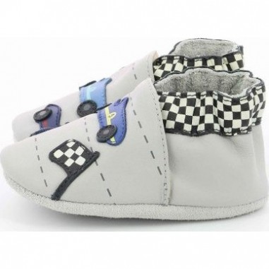 Chaussons souples en cuir Retro Racing