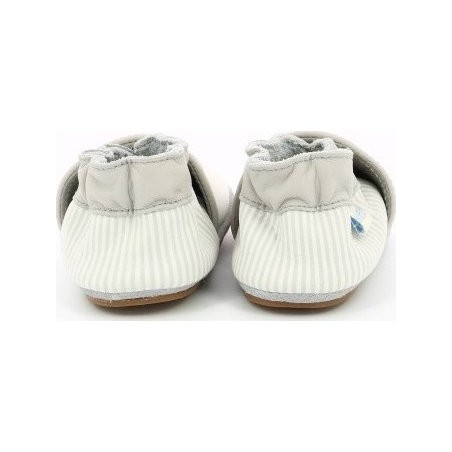 Sunny Day Gris Blanc - Chaussons semelle souple Bébé Fille