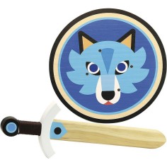 Lot bouclier & épée en bois Loup, Bouclier & épée jouet - Vilac 2
